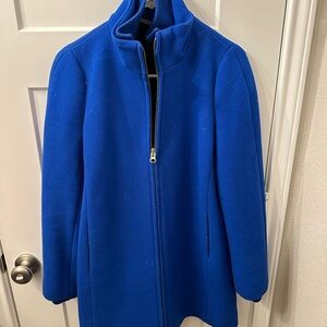J Crew Lodge Coat Italian Stadium Cloth Wool Women’s Size 4 Royal Blue Jacket
